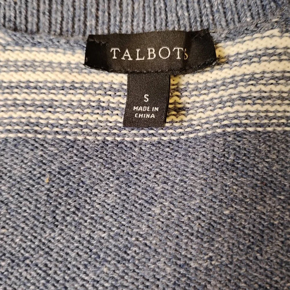 Talbot Blue and White Striped Button Up Cardigan, Small - Picture 4 of 8
